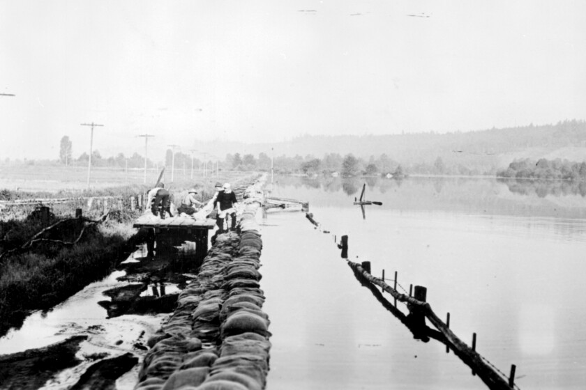Flood At Essondale Colony Farm. Image # H-03266 courtesy of the Royal BC Museum and Archives. Flood At Essondale Colony Farm. Image # H-03266 courtesy of the Royal BC Museum and Archives.