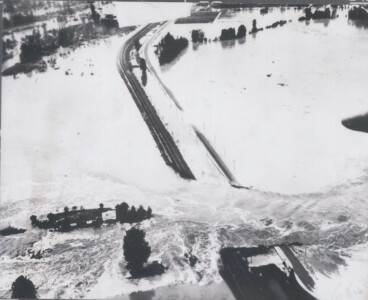 Dyke Break near Hatzic Lake 1948. Vancouver Sun Dave Buchar Photo Dyke Break near Hatzic Lake 1948. Vancouver Sun Dave Buchar Photo